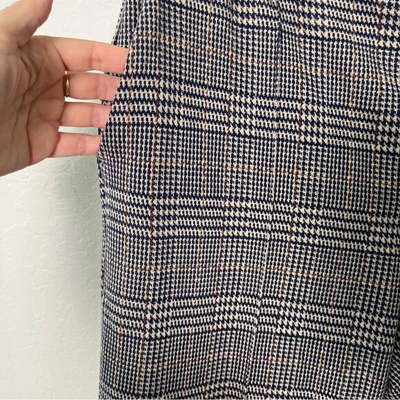 Land's End Women's Sport Knit Tapered Leg Pull On Pants Navy Plaid Size M - Picture 4 of 11